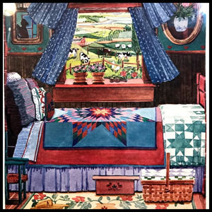 Morning Star Diana Schmidt Framed Lithograph Americana Folk Art